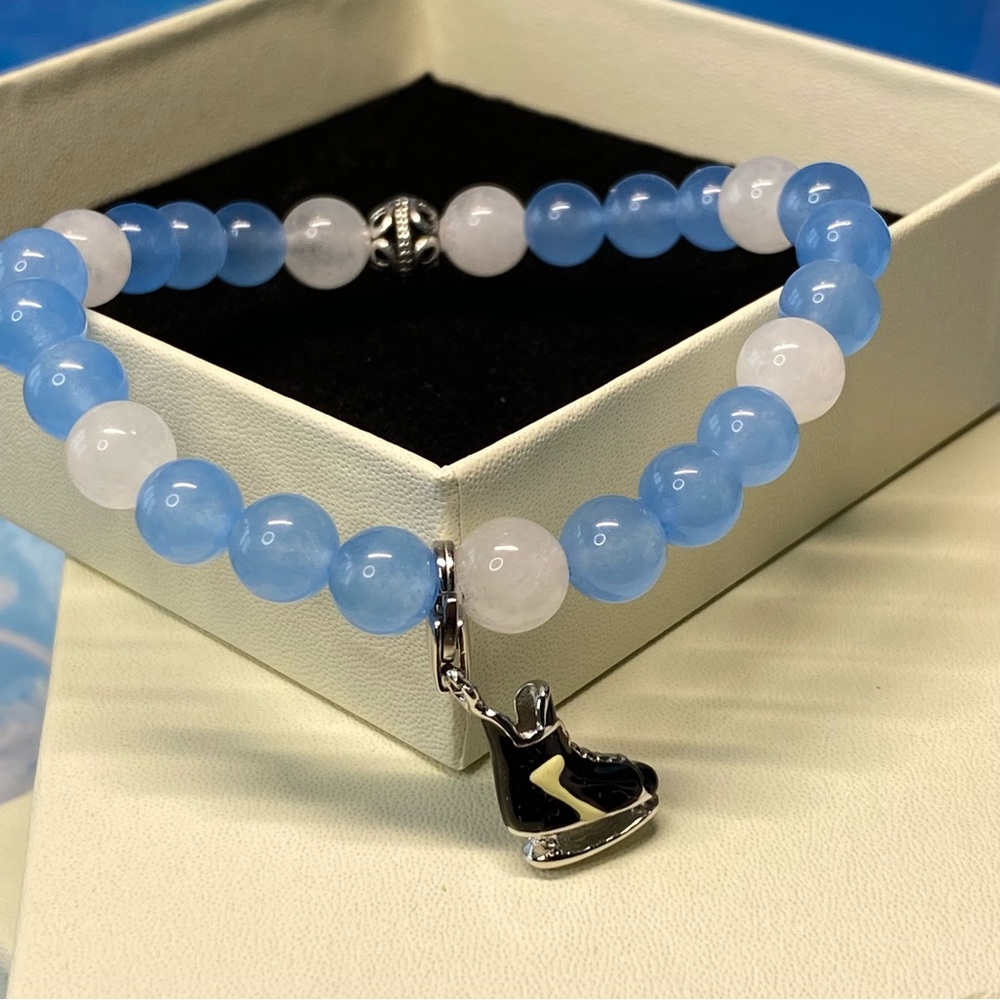Winter Wonderland handmade 8mm bead bracelet perfect for every day wear